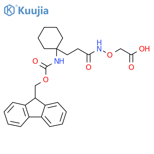 2-({3-1-({(9H-fluoren-9-yl)methoxycarbonyl}amino)cyclohexylpropanamido}oxy)acetic acid structure