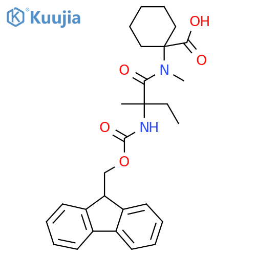 1-2-({(9H-fluoren-9-yl)methoxycarbonyl}amino)-N,2-dimethylbutanamidocyclohexane-1-carboxylic acid structure