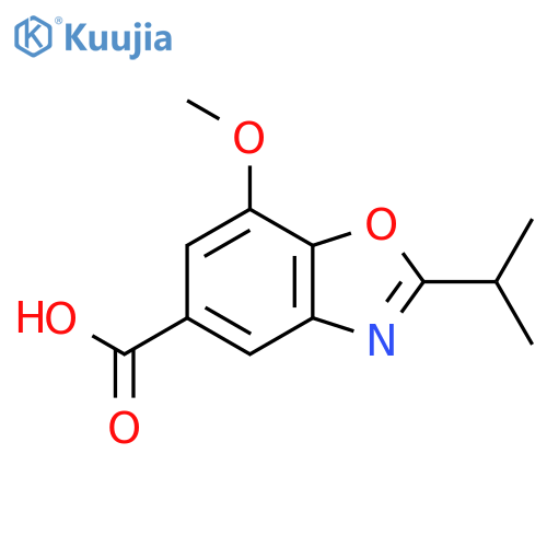 7-methoxy-2-(propan-2-yl)-1,3-benzoxazole-5-carboxylic acid structure