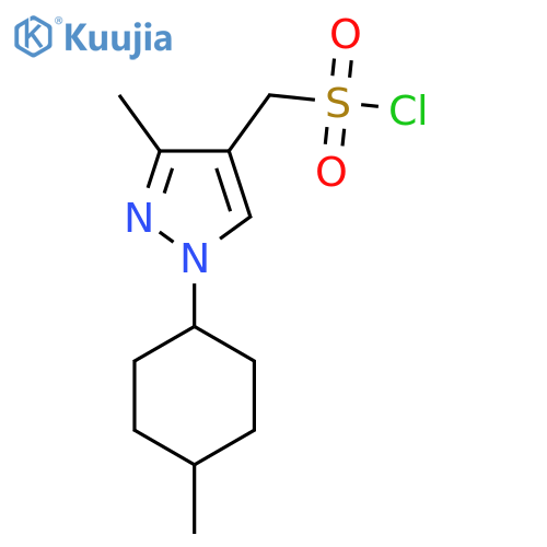 3-methyl-1-(4-methylcyclohexyl)-1H-pyrazol-4-ylmethanesulfonyl chloride structure