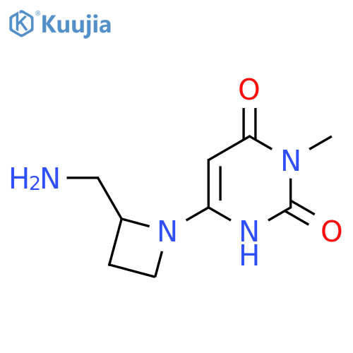 6-2-(aminomethyl)azetidin-1-yl-2-hydroxy-3-methyl-3,4-dihydropyrimidin-4-one structure