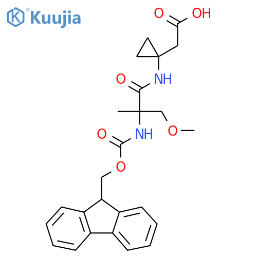 2-{1-2-({(9H-fluoren-9-yl)methoxycarbonyl}amino)-2-(methoxymethyl)propanamidocyclopropyl}acetic acid structure