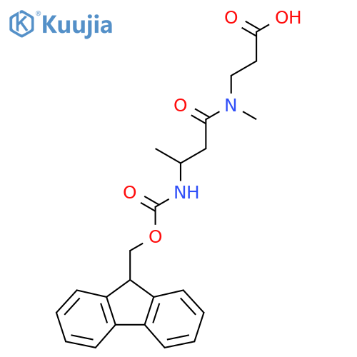 3-3-({(9H-fluoren-9-yl)methoxycarbonyl}amino)-N-methylbutanamidopropanoic acid structure