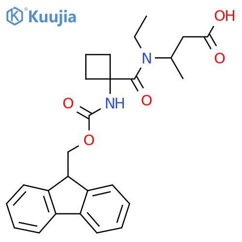 3-{N-ethyl-1-1-({(9H-fluoren-9-yl)methoxycarbonyl}amino)cyclobutylformamido}butanoic acid structure
