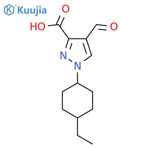 1-(4-ethylcyclohexyl)-4-formyl-1H-pyrazole-3-carboxylic acid structure