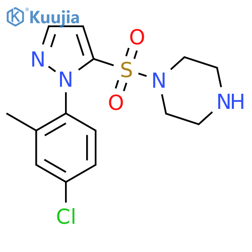 1-{[1-(4-chloro-2-methylphenyl)-1H-pyrazol-5-yl]sulfonyl}piperazine structure