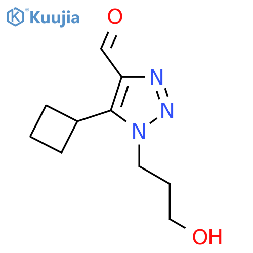 5-cyclobutyl-1-(3-hydroxypropyl)-1H-1,2,3-triazole-4-carbaldehyde structure