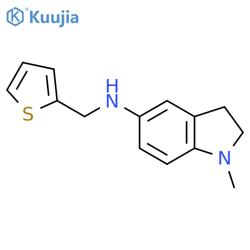 1-methyl-N-(thiophen-2-yl)methyl-2,3-dihydro-1H-indol-5-amine structure