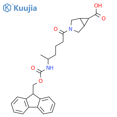3-5-({(9H-fluoren-9-yl)methoxycarbonyl}amino)hexanoyl-3-azabicyclo3.1.0hexane-6-carboxylic acid structure