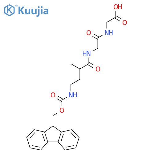 2-{2-4-({(9H-fluoren-9-yl)methoxycarbonyl}amino)-2-methylbutanamidoacetamido}acetic acid structure