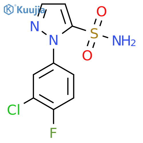 1-(3-chloro-4-fluorophenyl)-1H-pyrazole-5-sulfonamide structure