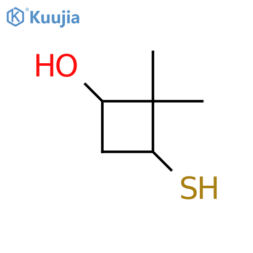 2,2-dimethyl-3-sulfanylcyclobutan-1-ol structure