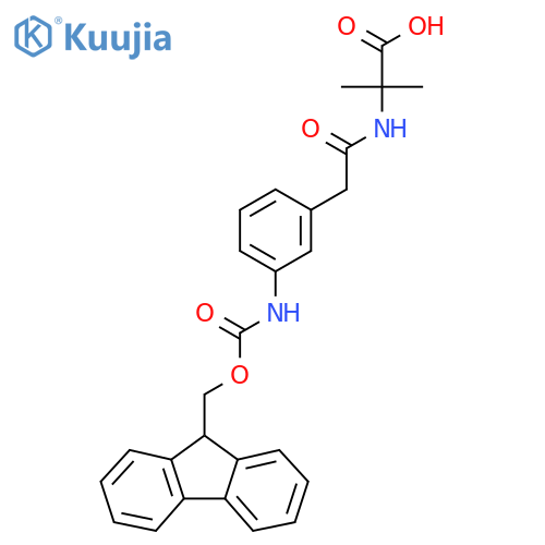 2-{2-3-({(9H-fluoren-9-yl)methoxycarbonyl}amino)phenylacetamido}-2-methylpropanoic acid structure