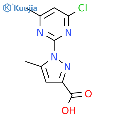1-(4-chloro-6-methylpyrimidin-2-yl)-5-methyl-1H-pyrazole-3-carboxylic acid structure