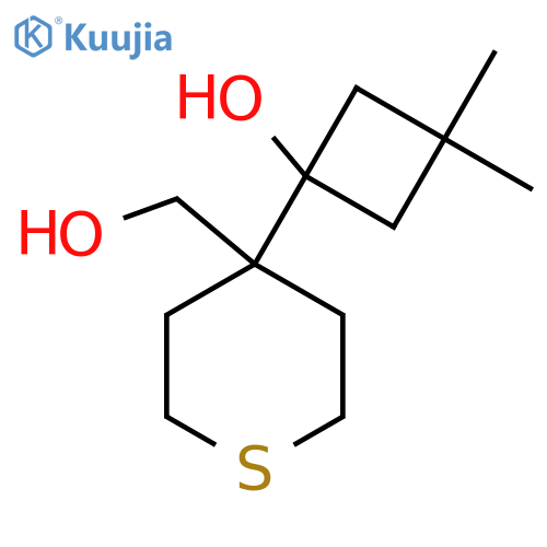 1-4-(hydroxymethyl)thian-4-yl-3,3-dimethylcyclobutan-1-ol structure