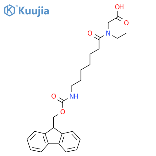 2-N-ethyl-7-({(9H-fluoren-9-yl)methoxycarbonyl}amino)heptanamidoacetic acid structure