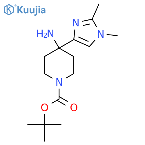 tert-butyl 4-amino-4-(1,2-dimethyl-1H-imidazol-4-yl)piperidine-1-carboxylate structure