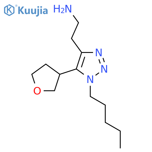 2-5-(oxolan-3-yl)-1-pentyl-1H-1,2,3-triazol-4-ylethan-1-amine structure