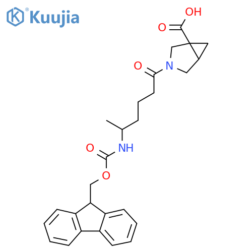 3-5-({(9H-fluoren-9-yl)methoxycarbonyl}amino)hexanoyl-3-azabicyclo3.1.0hexane-1-carboxylic acid structure