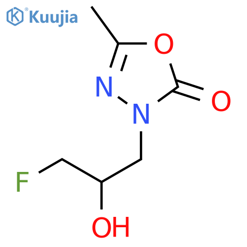 3-(3-fluoro-2-hydroxypropyl)-5-methyl-2,3-dihydro-1,3,4-oxadiazol-2-one structure