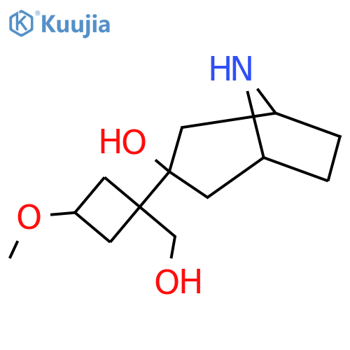 3-1-(hydroxymethyl)-3-methoxycyclobutyl-8-azabicyclo3.2.1octan-3-ol structure