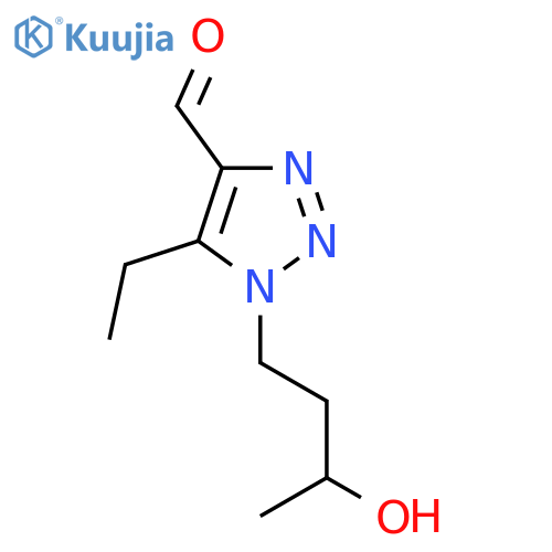 5-ethyl-1-(3-hydroxybutyl)-1H-1,2,3-triazole-4-carbaldehyde structure