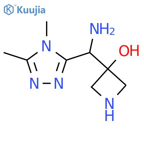3-amino(dimethyl-4H-1,2,4-triazol-3-yl)methylazetidin-3-ol structure