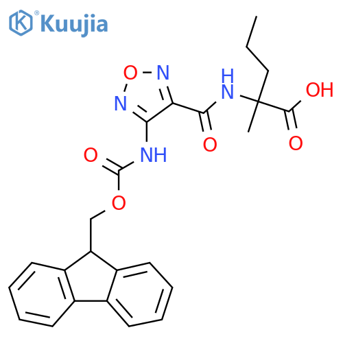 2-{4-({(9H-fluoren-9-yl)methoxycarbonyl}amino)-1,2,5-oxadiazol-3-ylformamido}-2-methylpentanoic acid structure