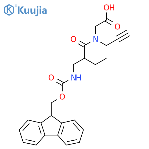 2-{2-({(9H-fluoren-9-yl)methoxycarbonyl}amino)methyl-N-(prop-2-yn-1-yl)butanamido}acetic acid structure