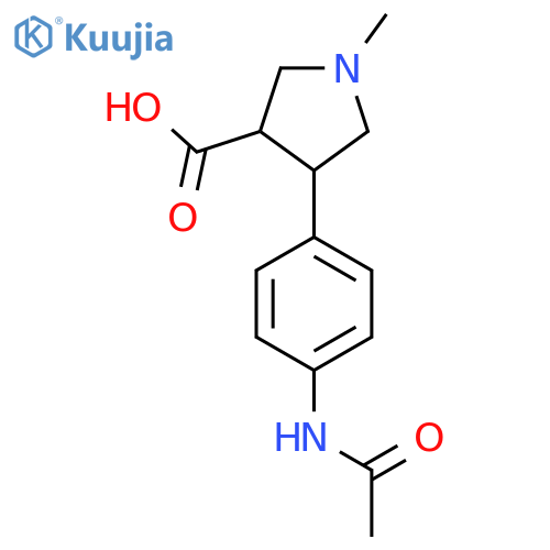 4-(4-acetamidophenyl)-1-methylpyrrolidine-3-carboxylic acid structure