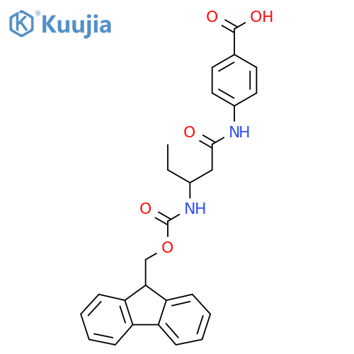 4-3-({(9H-fluoren-9-yl)methoxycarbonyl}amino)pentanamidobenzoic acid structure