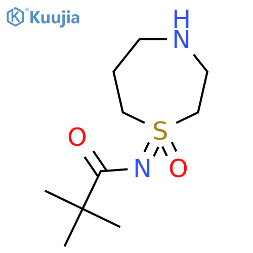 2,2-dimethyl-N-(1-oxo-1,4-thiazepan-1-ylidene)propanamide structure