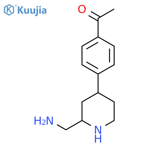 1-{4-2-(aminomethyl)piperidin-4-ylphenyl}ethan-1-one structure