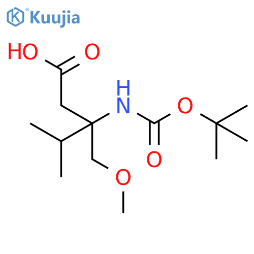 3-{(tert-butoxy)carbonylamino}-3-(methoxymethyl)-4-methylpentanoic acid structure