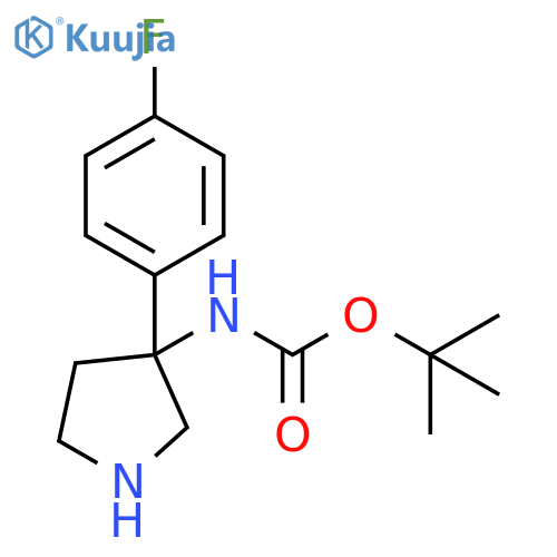 tert-butyl N-3-(4-fluorophenyl)pyrrolidin-3-ylcarbamate structure