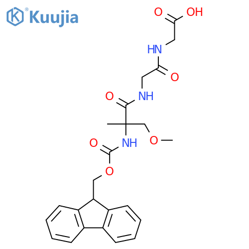 2-{2-2-({(9H-fluoren-9-yl)methoxycarbonyl}amino)-2-(methoxymethyl)propanamidoacetamido}acetic acid structure