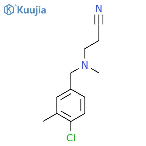 3-{(4-chloro-3-methylphenyl)methyl(methyl)amino}propanenitrile structure