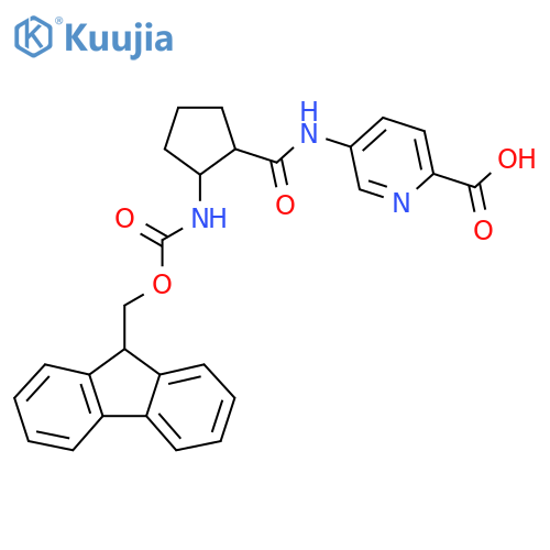 5-2-({(9H-fluoren-9-yl)methoxycarbonyl}amino)cyclopentaneamidopyridine-2-carboxylic acid structure
