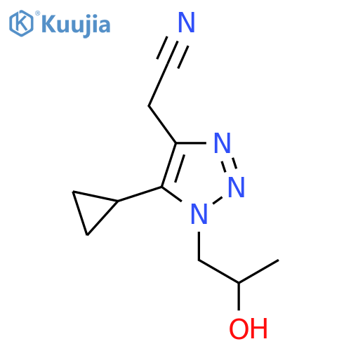 2-5-cyclopropyl-1-(2-hydroxypropyl)-1H-1,2,3-triazol-4-ylacetonitrile structure