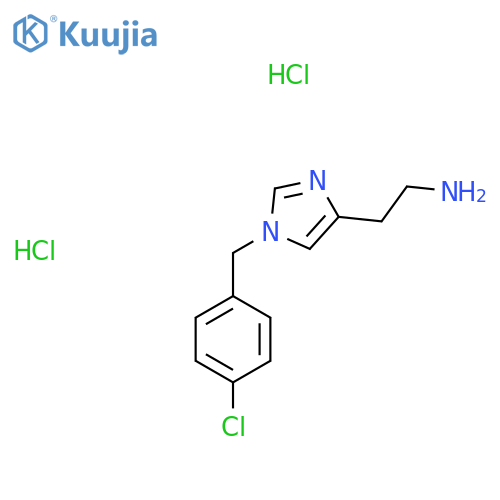 2-{1-(4-chlorophenyl)methyl-1H-imidazol-4-yl}ethan-1-amine dihydrochloride structure