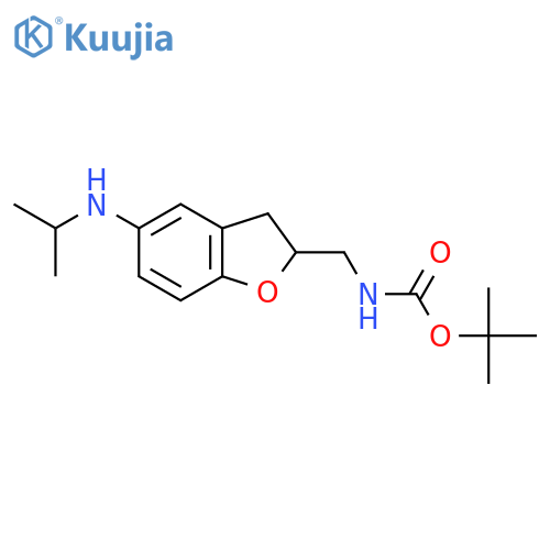 tert-butyl N-({5-(propan-2-yl)amino-2,3-dihydro-1-benzofuran-2-yl}methyl)carbamate structure