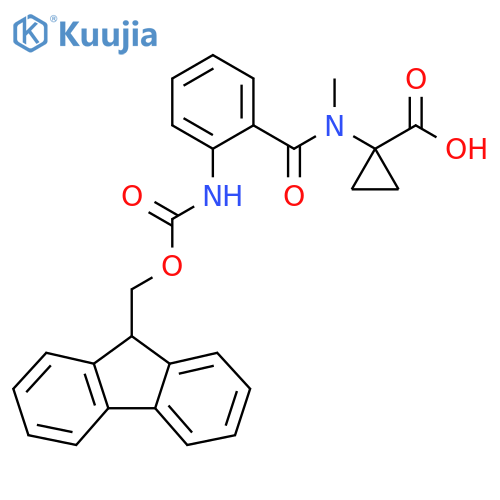 1-N-methyl2-({(9H-fluoren-9-yl)methoxycarbonyl}amino)benzamidocyclopropane-1-carboxylic acid structure