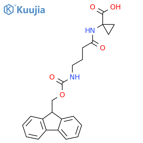 1-4-({(9H-fluoren-9-yl)methoxycarbonyl}amino)butanamidocyclopropane-1-carboxylic acid structure