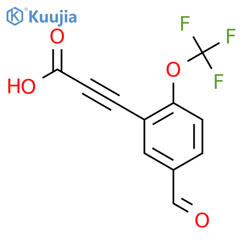 3-5-formyl-2-(trifluoromethoxy)phenylprop-2-ynoic acid structure