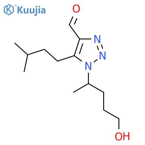 1-(5-hydroxypentan-2-yl)-5-(3-methylbutyl)-1H-1,2,3-triazole-4-carbaldehyde structure