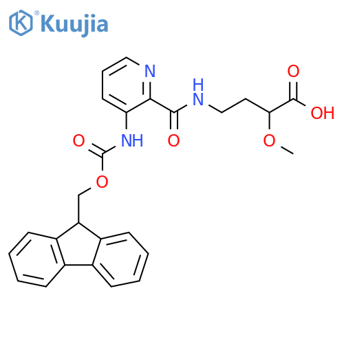 4-{3-({(9H-fluoren-9-yl)methoxycarbonyl}amino)pyridin-2-ylformamido}-2-methoxybutanoic acid structure