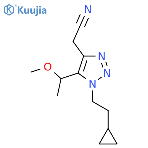 2-1-(2-cyclopropylethyl)-5-(1-methoxyethyl)-1H-1,2,3-triazol-4-ylacetonitrile structure