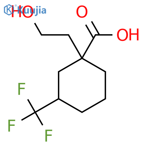 1-(2-hydroxyethyl)-3-(trifluoromethyl)cyclohexane-1-carboxylic acid structure