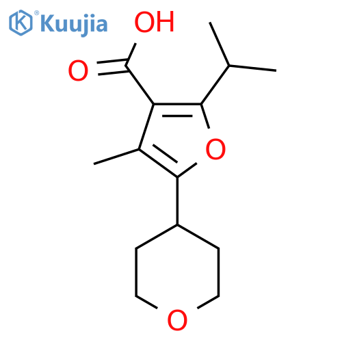 4-methyl-5-(oxan-4-yl)-2-(propan-2-yl)furan-3-carboxylic acid structure