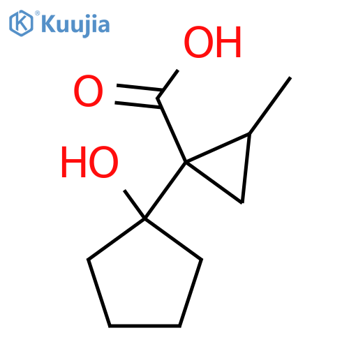 1-(1-hydroxycyclopentyl)-2-methylcyclopropane-1-carboxylic acid structure
